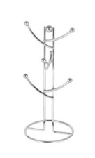 STYLISH 6 CUP MUG TREE CHROME WIRE STAND HOLDER FOR HOME BAR RESTAURANTS