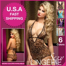 Sexy-Lingerie-Bodystockings-Women-Babydoll-Lace-Nightwear-Stockings-US-106W