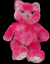 Build a Bear 16" Sparkly Pink Cat Splattered Paint Splatter Kitty Plush