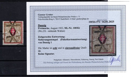 Gdansk 100Xb True Stamped BPP Befund (CA0641