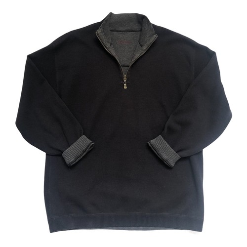 Tommy Bahama Pullover Sweater Mens Large Reversible Long Sleeve Black Gray - Picture 4 of 7