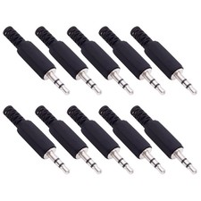 10-Pack 3.5Mm 1/8" Replacement Repair Jack TRS Stereo Male Plug Adapter 3.5Mm So