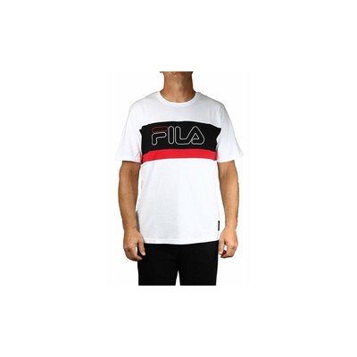 Tshirts Universal Herren Fila Men Laurens Tee 683183A224 Weiß-Schwarz-Rot