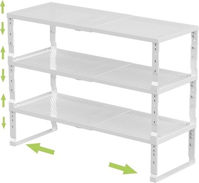 Jojocross Expandable Adjustable Stackable Kitchen Organizer, Spice Rack(3 Packs)