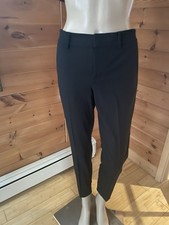  428.00 VINCE Black Wool Slim Fit Trousers Size 4
