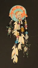 Lunch at the Ritz Southwestern Brooch – Feathers, Beads & Thunderbird Charms