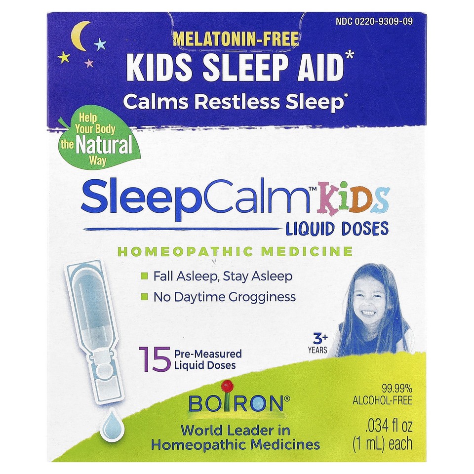 SleepCalm™ Kids, Liquid Doses, 3+ Years, Melatonin-Free, 15 Pre-Measured Liquid