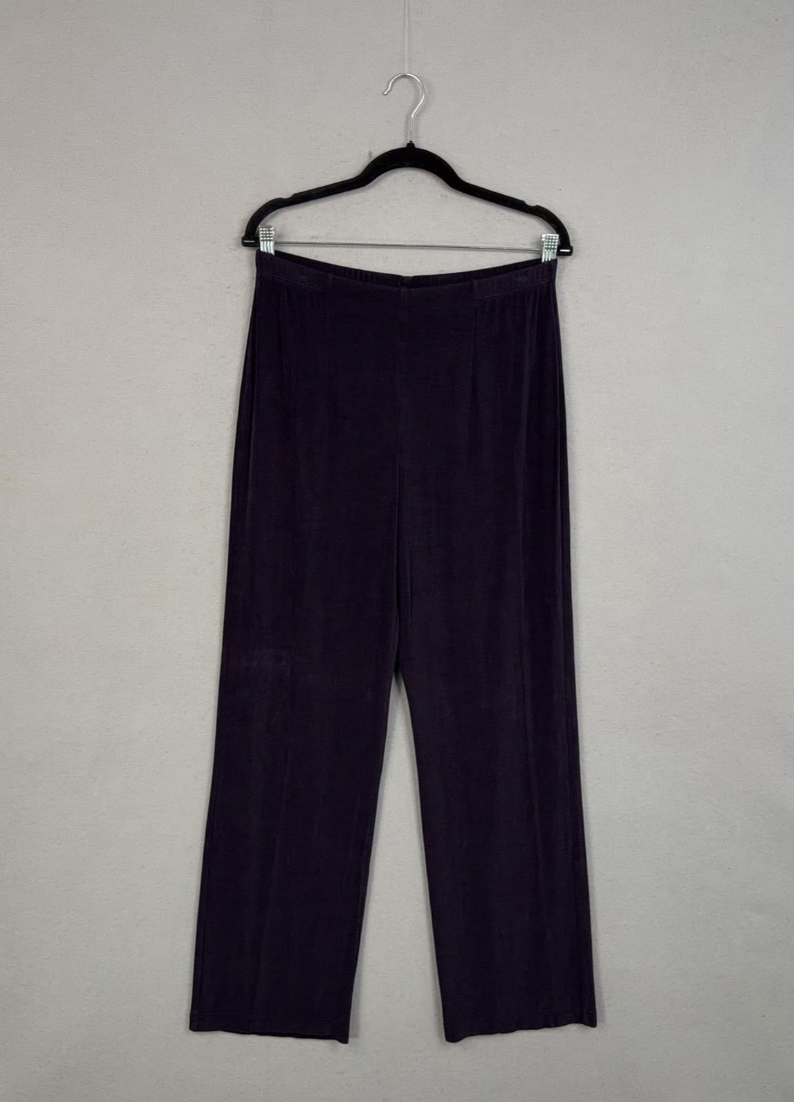 Chicos Travelers Pants Womens 2 Purple Straight Leg Pull On Knit Stretch Comfort