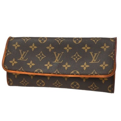 LOUIS VUITTON Pochette Twin GM Clutch Bag Monogram Brown USA M51852 66YJ037