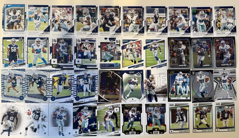 Dallas Cowboys 80 Card Lot, No Duplicates, RCs, Inserts/Parallels 2020-25 - Image 2 of 2