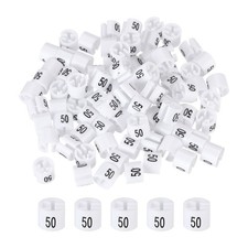 Clothes Hanger Marker Colored Hanger Sizer Number 50, White 100 Pcs