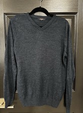 Turhan brand men's dark gray V-neck sweater Size M
