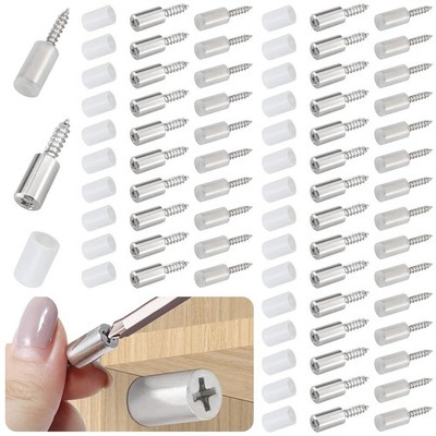 50 Pcs Self Tapping Screws Cabinet Laminate Support, Shelf Pins with Non-Slip Sl