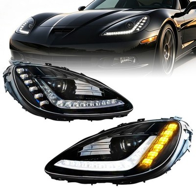 LED Projector Headlights Assembly fit for 2005-2013 Chevy Corvette C6 L+R