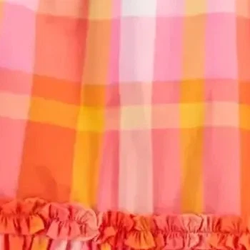 Falda para mujer Nautica Jeans talla L algodón estampado a cuadros con volantes Foto 2 de 4