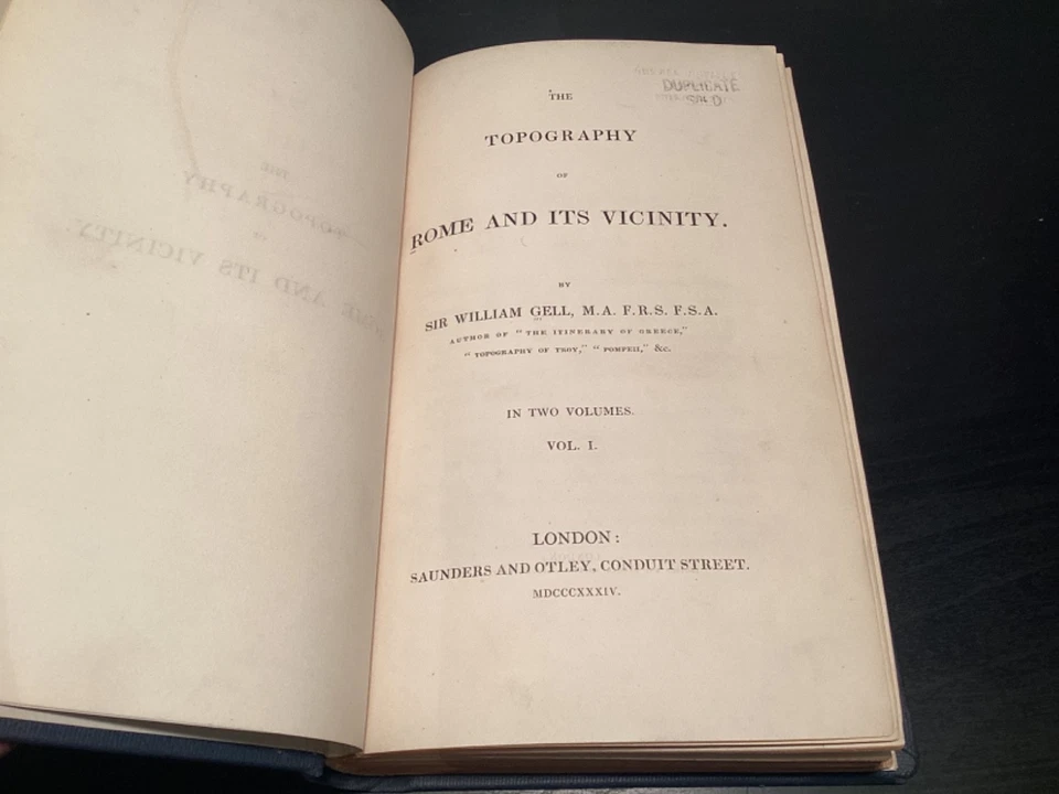1834 2 Vols. The Topography Of Rome And Its Vicinity - William Gell - Illust. - Image 3 of 4