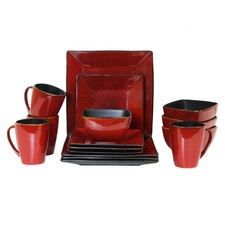 Elama Harland Loft 16 Piece Modern Premium Stoneware set with Complete Setting f