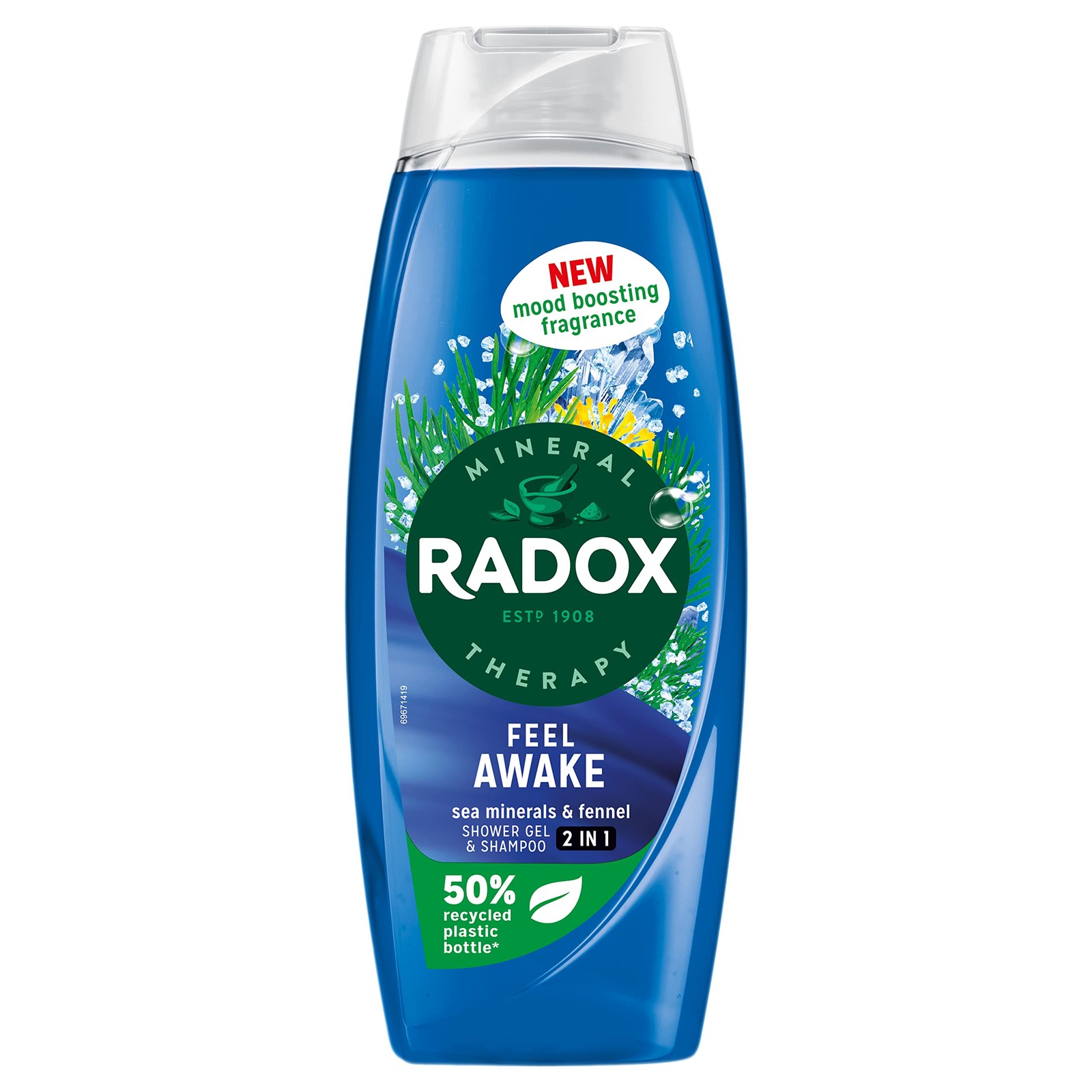 Radox Feel Awake 2-in-1 Shower Gel & Shampoo 6x 450 ml - Image 2