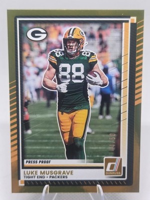 2025 Donruss #268 Packers Tight End Luke Musgrave GOLD Press Proof  44/50