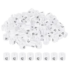 100 Pezzi Marcatori Appendiabiti, Numero 42 Etichetta per Appendiabiti, Bianco