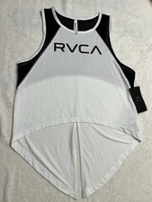 RVCA Sport VA Mesh Tie Back Tank White Black NWT Size Small