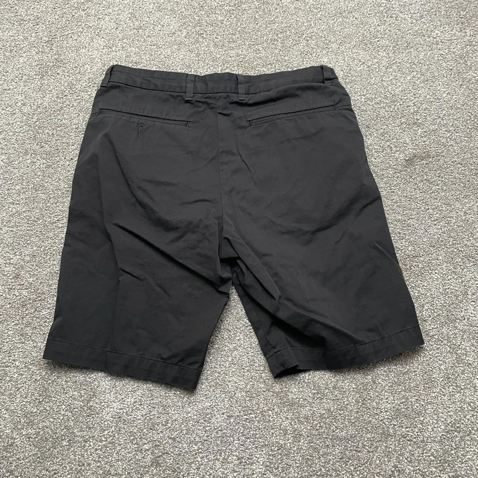 Pantalones Cortos Theory Para Hombres 30 Negros Chinos Frente Plano Elastizados Informales Verano Golf Algodón Foto 4 de 4