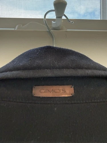 GIMO'S Men’s Navy Quilted Cotton Blend Jacket Full Zip Button Elbow Patch EU54 image 4