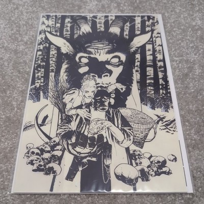 Hellboy Krampusnacht #1 (2017) Adam Hughes Sketch Virgin Variant VF+-NM
