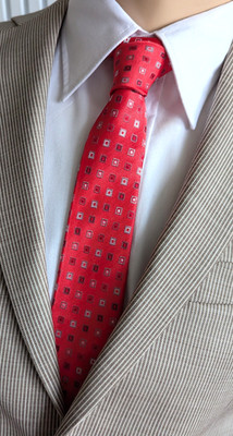 NEU - Bonetti Anlass / Business Krawatte - rot gemustert - Seide - SlimFit TOP