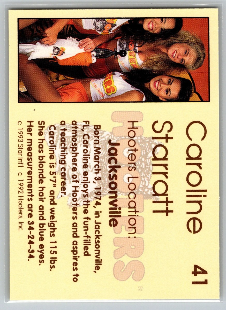 1993 Star Hooters Calendar Girls #41 Caroline Starratt