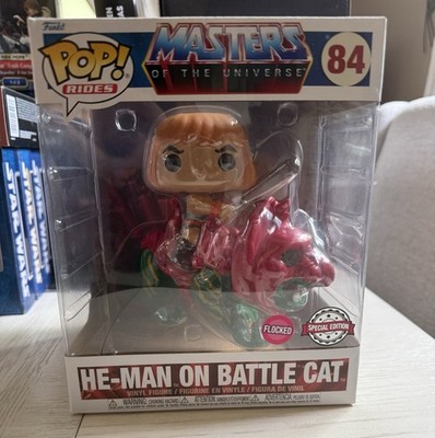 Funko POP! Masters of the Universe: Flocked He-Man on Battle Cat #84 Target Con
