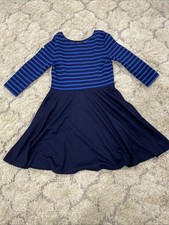 Blue Striped Polo Ralph Lauren Children's Dress Size XL With Quarter Sleeves