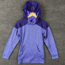 The North Face Womens Hoodie Size XS Blue Long Sleeve Activewear Stretch Logo