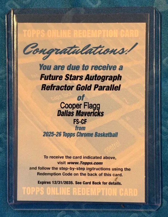 2025 Topps Chrome Cooper Flagg Rookie Future Stars Auto Gold /50 #FS-CF