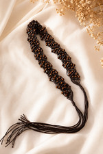 Boho Macrame Belt Brown Wooden Beads Hippie Festival Tie Waist 157cm