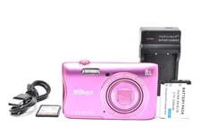 Exc Nikon COOLPIX S3700 Compact Digital Camera Pink w/SD Card 072
