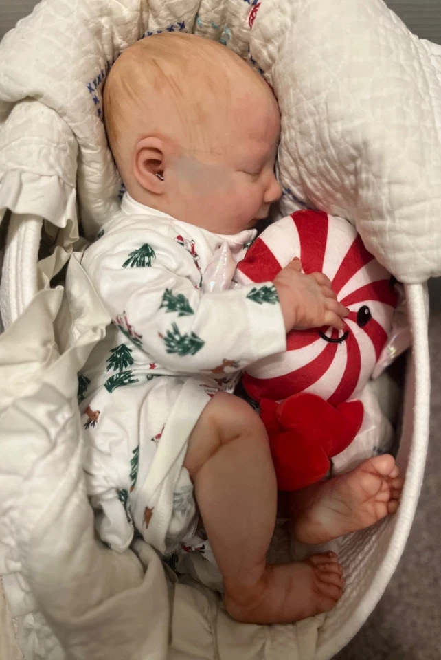 Reborn Doll, June Asleep, Bountiful  baby, Realborn, 19inches - Image 2 of 4