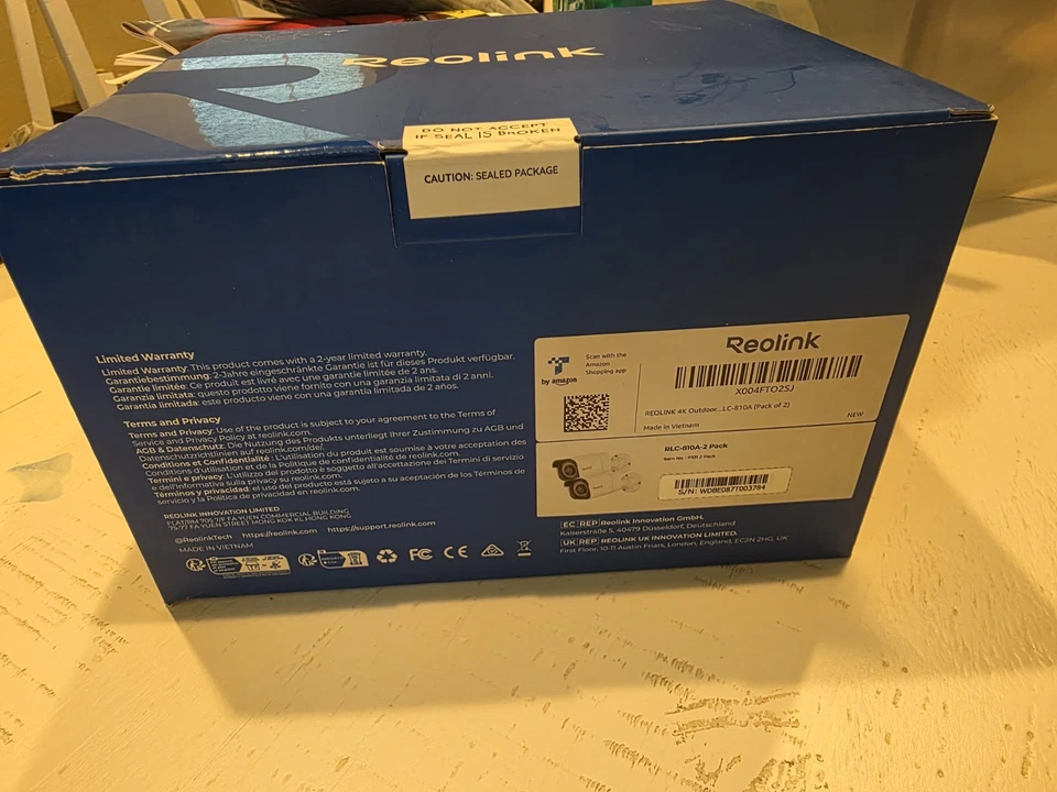 Reolink RLC-810A 4K 8MP PoE Security Camera – 2 Pack – New/Sealed - Image 2 of 2