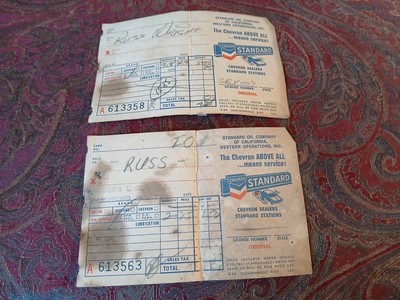 Vintage Chevron Service Receipts