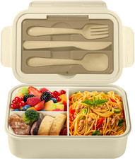 Porta Pranzo, Lunch Box Con Posate, 1400Ml Bambino Adulto Bento Box Con 3 Scompa