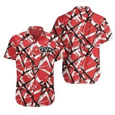 Eddie Van Halen Striped Hawaiian Shirt