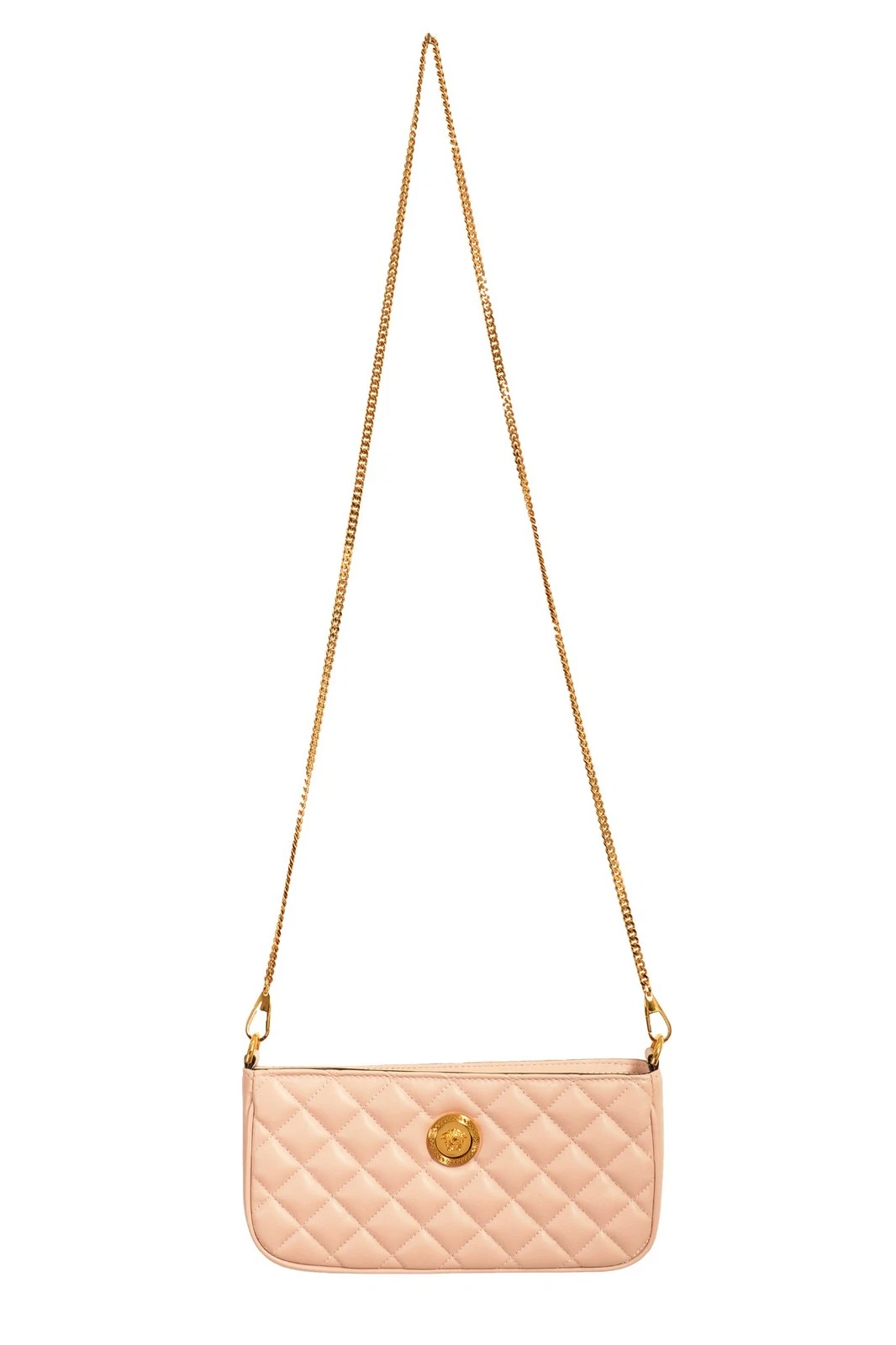Versace — Versace Women's Pink Gold Medusa Quilted Mini Handbag Shoulder Bag