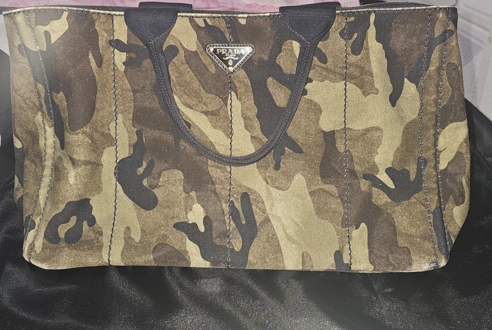 PRADA Canapa Camouflage Tote Bag 100% Authentic Used - Image 2 of 4