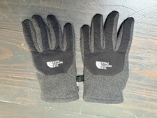 The North Face Denali Etip Gloves Charcoal Grey/TNF Black Youth Size Large