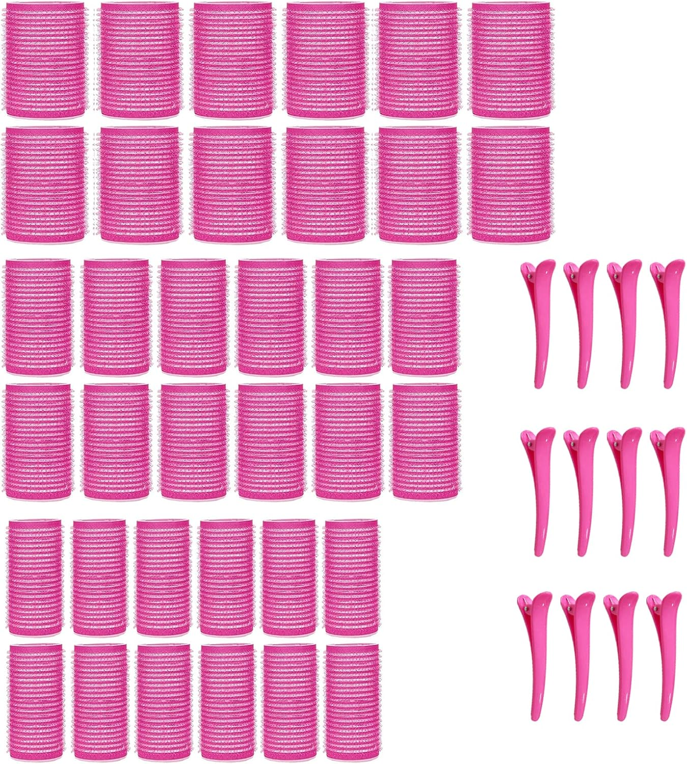 48pcs Hair Rollers with Clips Jumbo Heatless Curlers for Long Medium Short Hair
