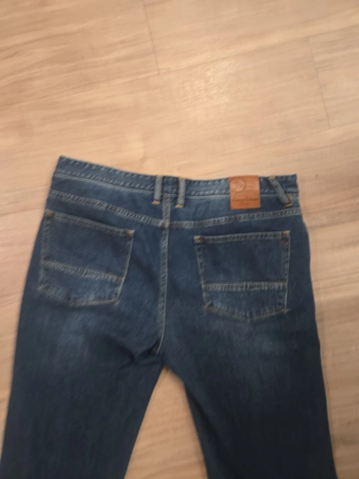 Мужские джинсы Tommy Bahama 34x32 синие темные вареные прямые штанины эластичные из денима - Изображение 4 из 4