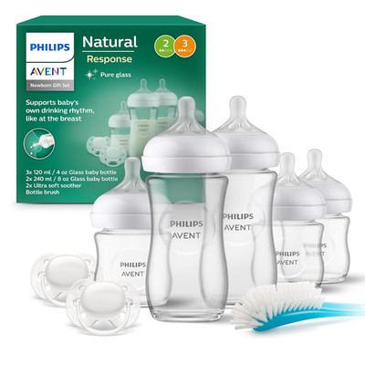 Philips AVENT Natural Response Glas-Geschenkset Für Neugeborene   3 X 120 Ml Und