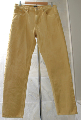 Club Monaco Denim sz 30 (actual 34x31) Yellow Marigold Cotton Relaxed Slim Jeans