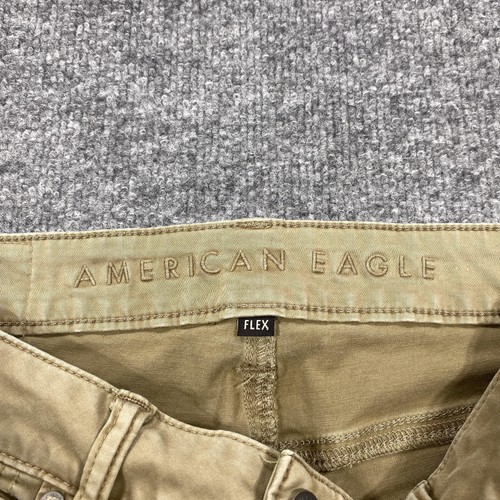 Spodnie męskie American Eagle Outfitters 29x34 beżowe wąskie proste khaki stretch - Zdjęcie 4 z 11