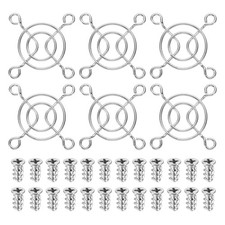 6 Pcs 40mm Fan Finger Grill Metal Ventilation Grill Cover with Screws, Silver